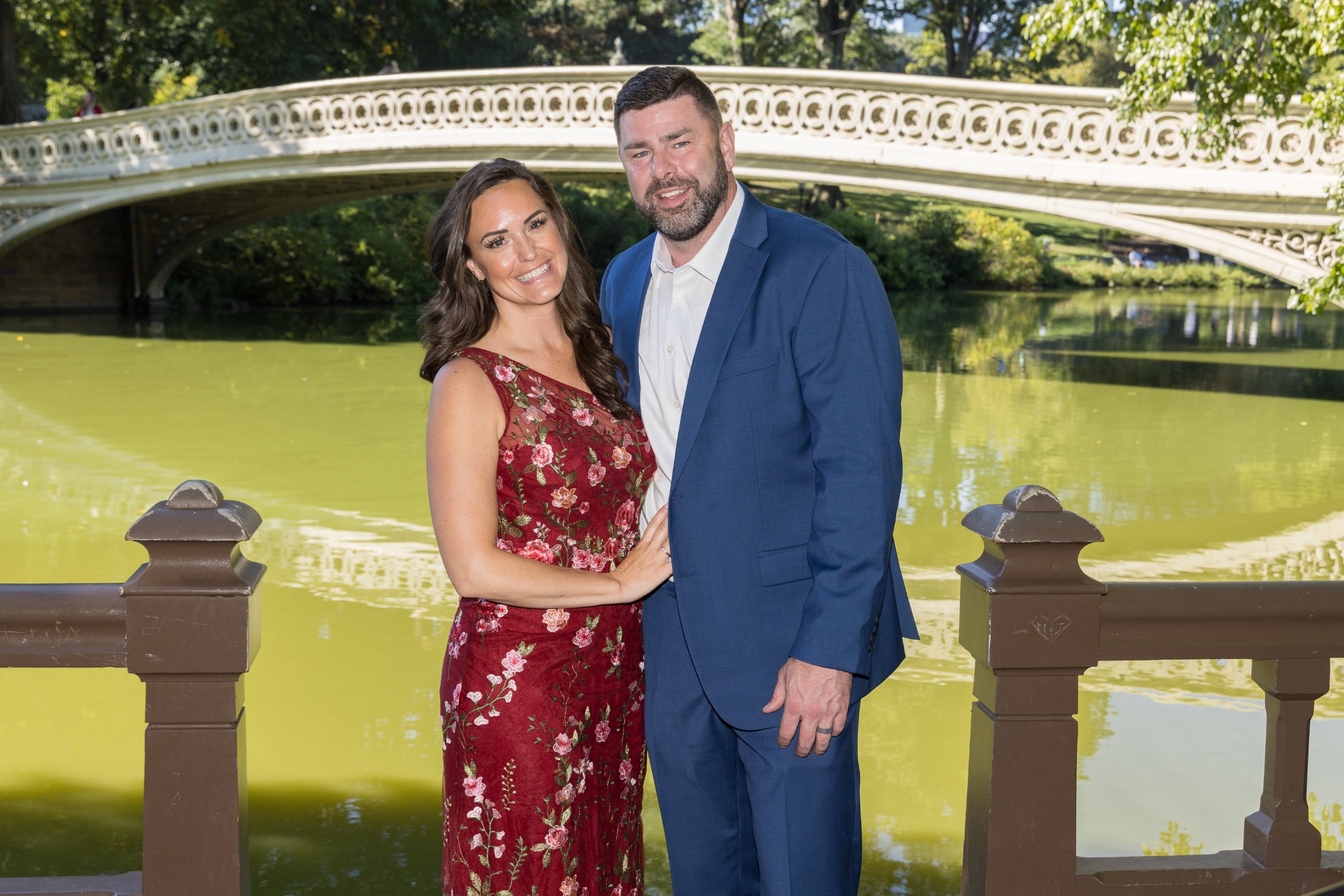 Josh and Danielle Barnard together beside a bridge