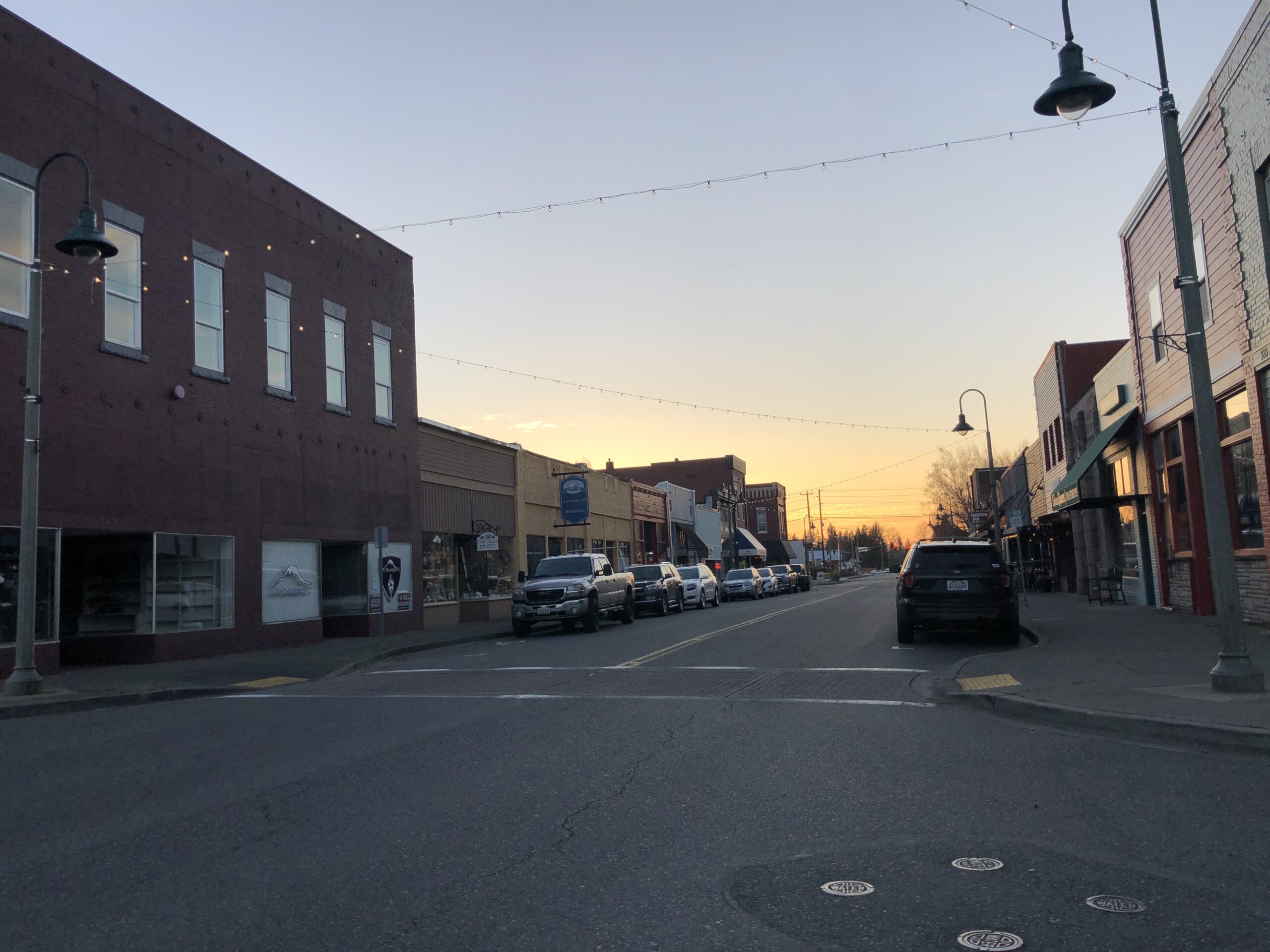 Main Street in Buckley, Washington, looking west