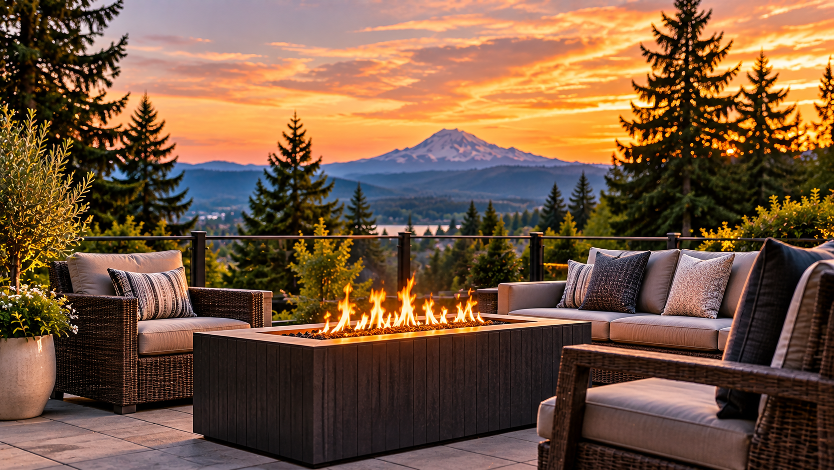 Outdoor living with a Mount Rainier view