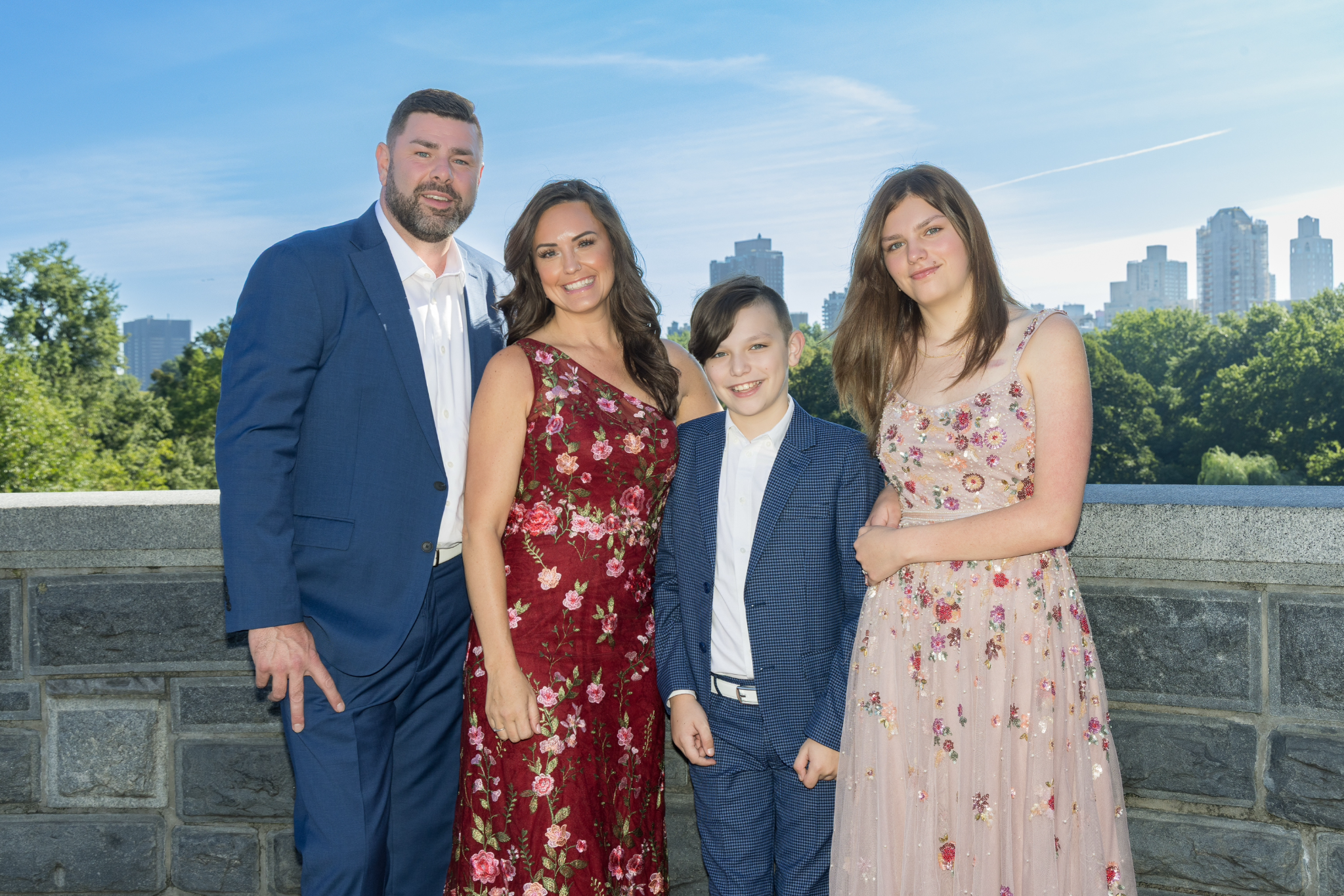 The Barnard family: Josh, Danielle, Emerson, and Benny